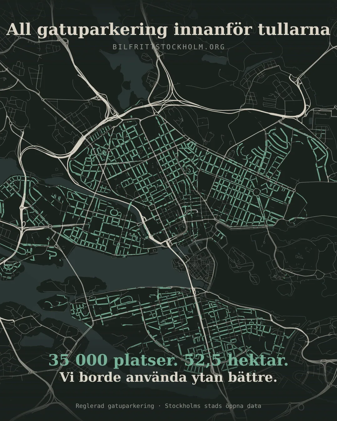 All gatuparkering innanför tullarna